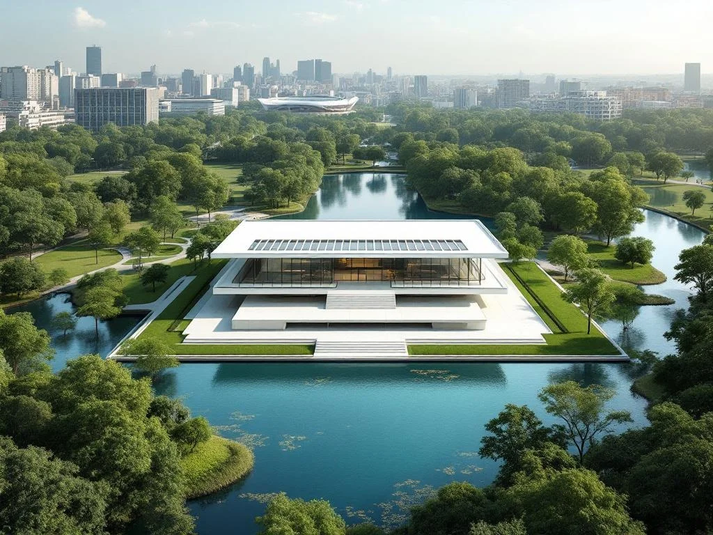 Aerial — Park Cultural Pavilion, Daylight