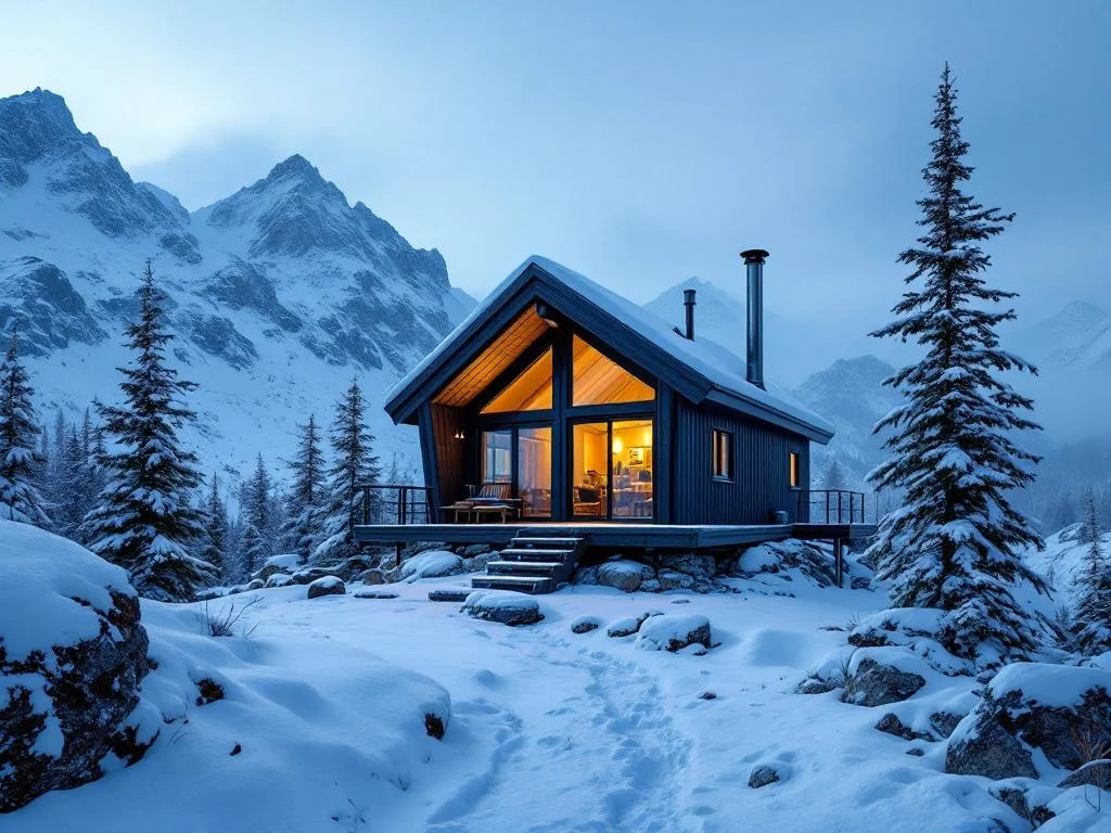 Eye-Level — Mountain Research Cabin, Snow Blue Hour