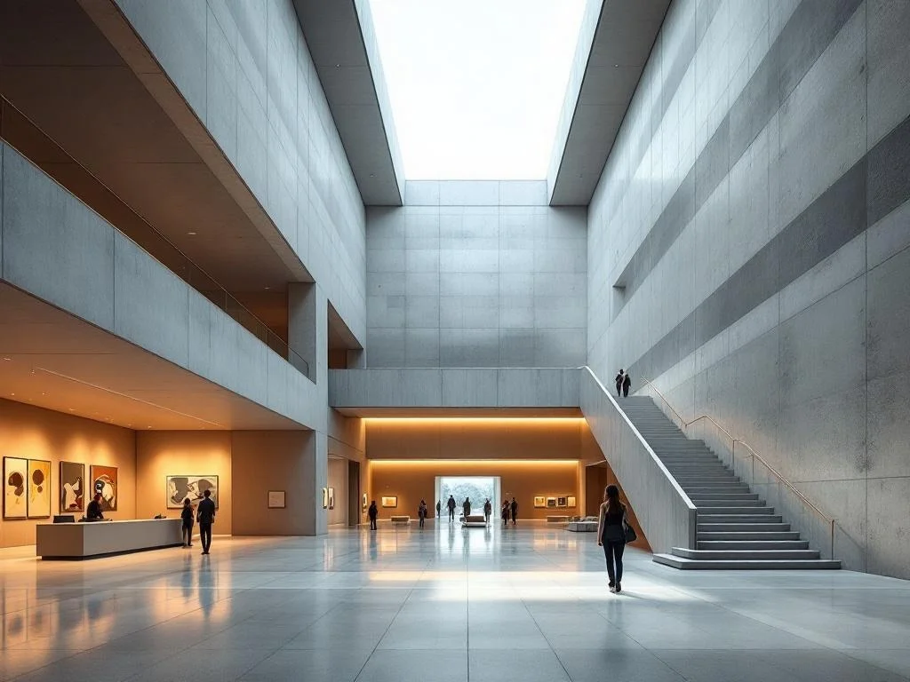Public — Museum Foyer, Concrete & Skylight