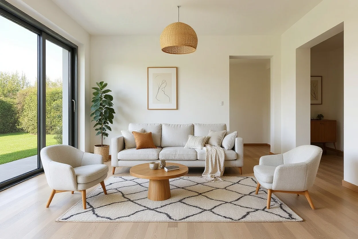 Living Room — Scandinavian, Light & Bouclé
